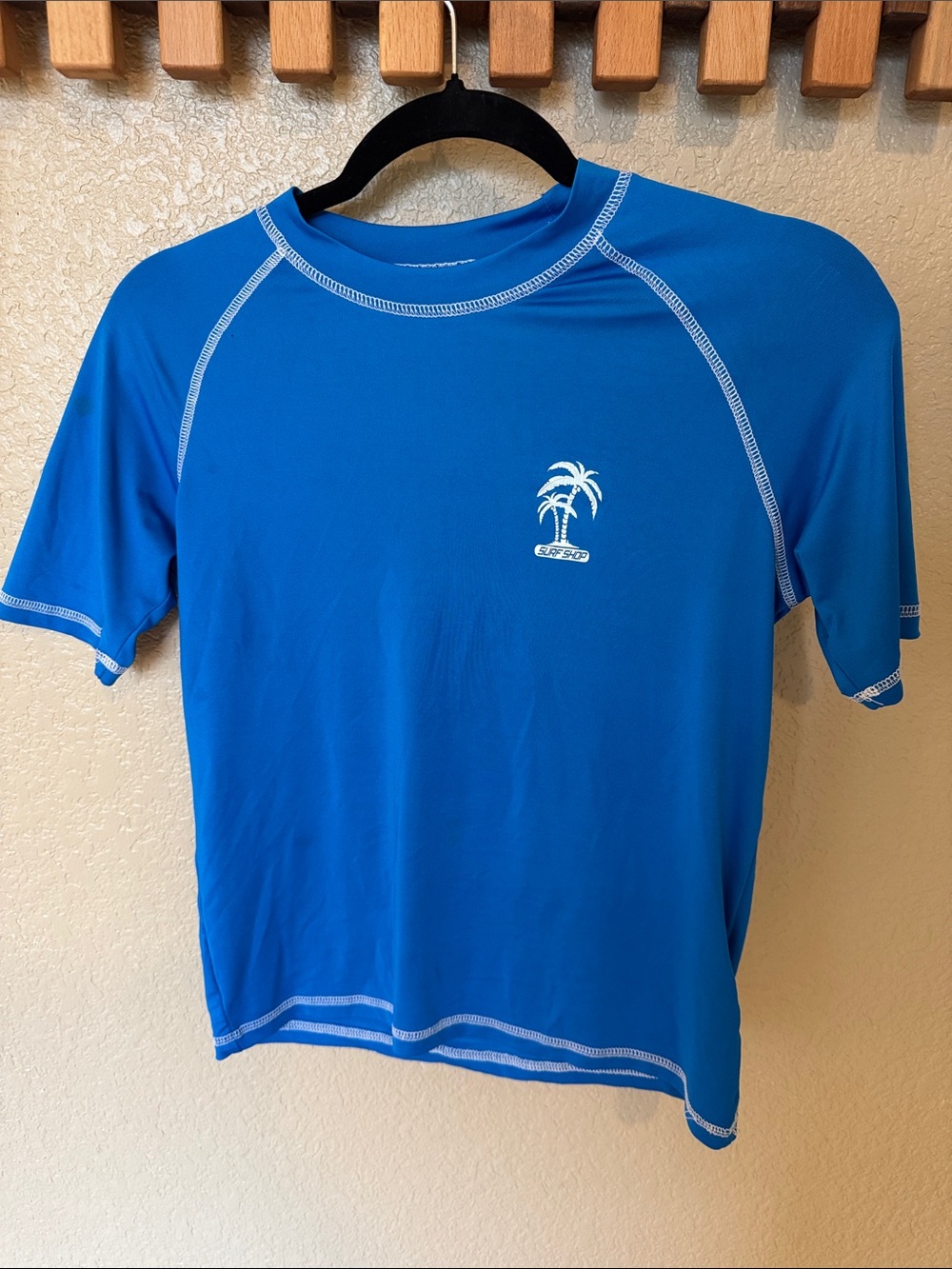 Kids Blue Short-Sleeve Rashguard Swim Shirt